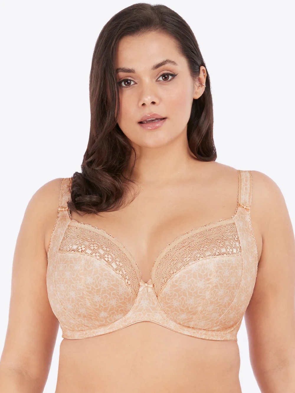 Elomi Kim Plunge Bra – Caramel Lace Support | 38K (US)